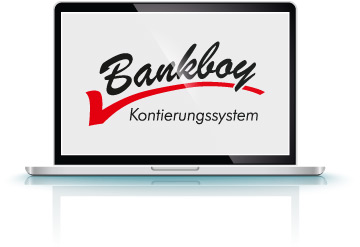 Bankboy-Logo auf einem Bildschirm